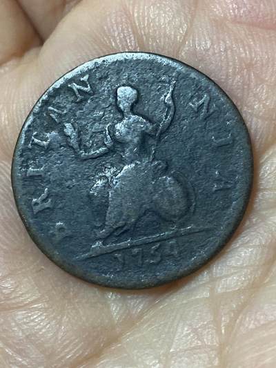 2026年第二十四场(总第一百九十三场）外国好品散币场(免佣金) - 少见古币–英国🇬🇧1754年1法新(乔治二世时期)