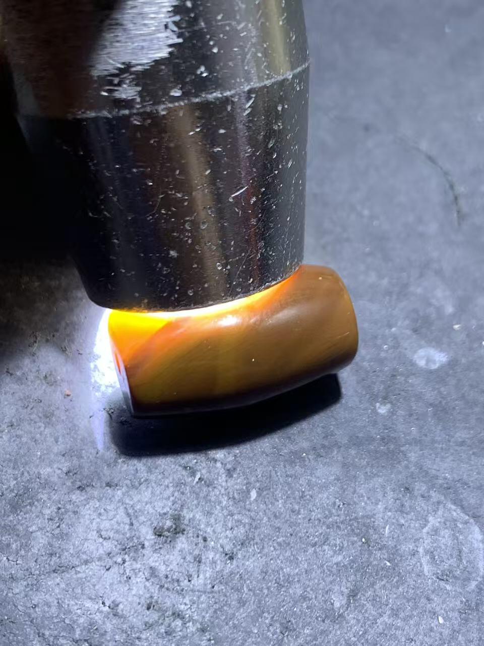 高玉化冻料缠丝玛瑙通货桶珠一颗