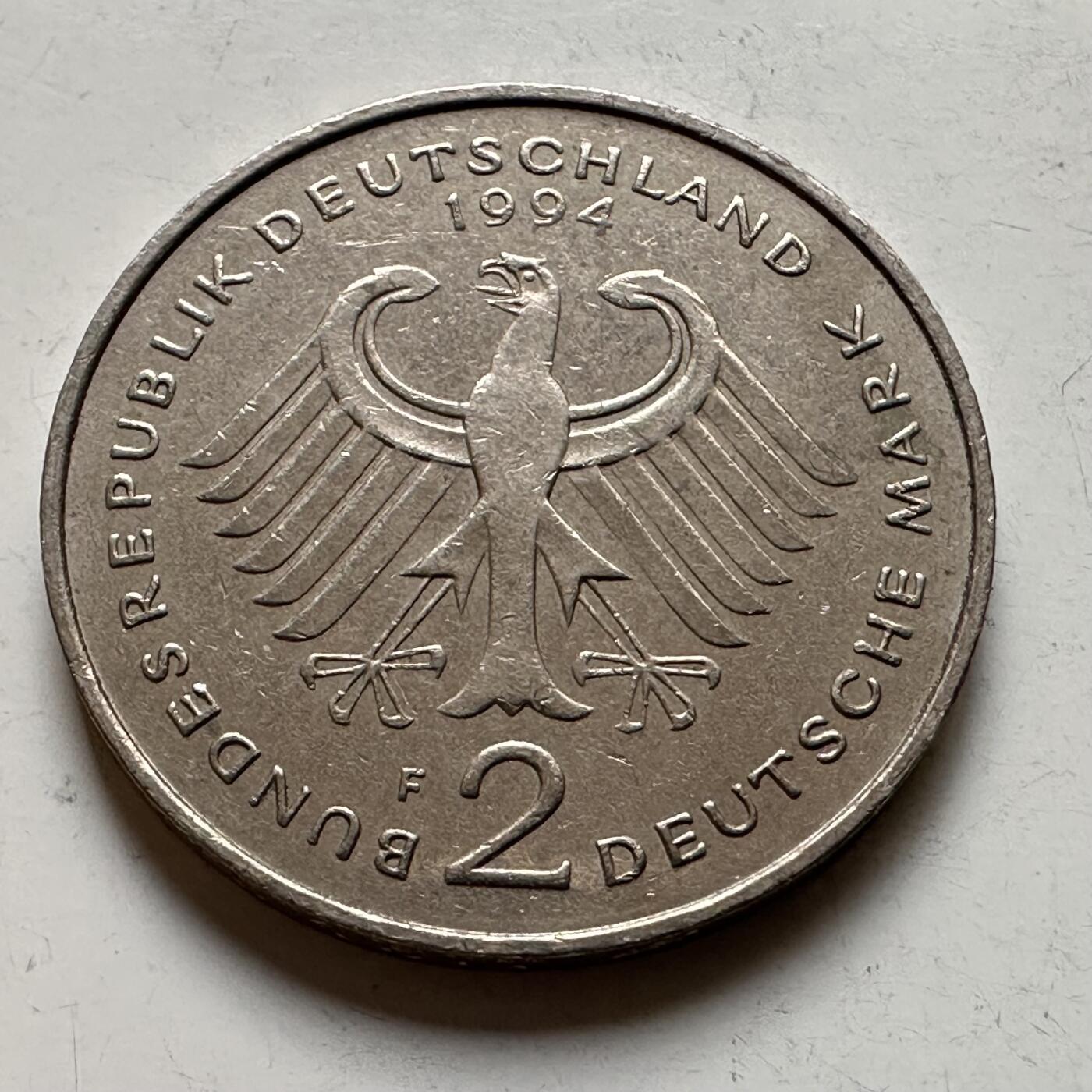 🌹外币初藏🌹🐯2026年第19场 快递已停，正月十五后再发 德国1994年维利·勃兰特2马克