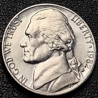 泉币菌-第187场- 精品福利场 （本周五和之前拍的 2月14日发货） - 美国1982年5美分纪念币 杰斐逊 及 故居蒙蒂塞洛庄园 21mm 