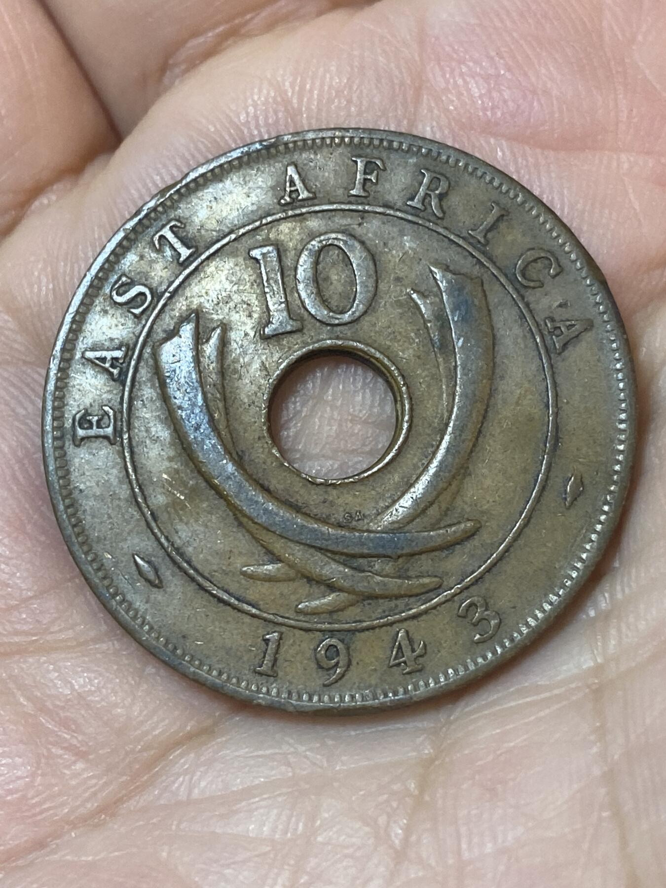 2026年第二十四场(总第一百九十三场）外国好品散币场(免佣金) 英属东非1943年10分(乔治六世第二版，SA标比勒陀利亚造)