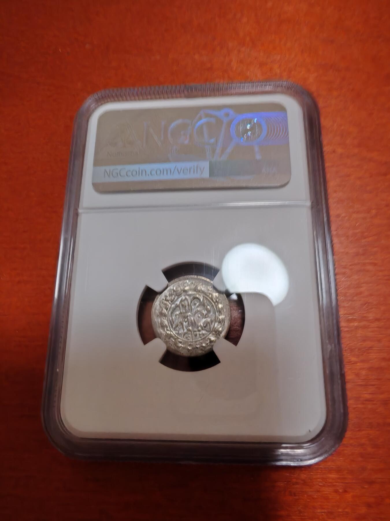 长老汇蛇年精选第一百场拍卖 AH1325(1907) IRAN伊朗举刀狮子1沙希银币，NGC MS62分，唯一冠军分，首发年，克书60分标价200美金