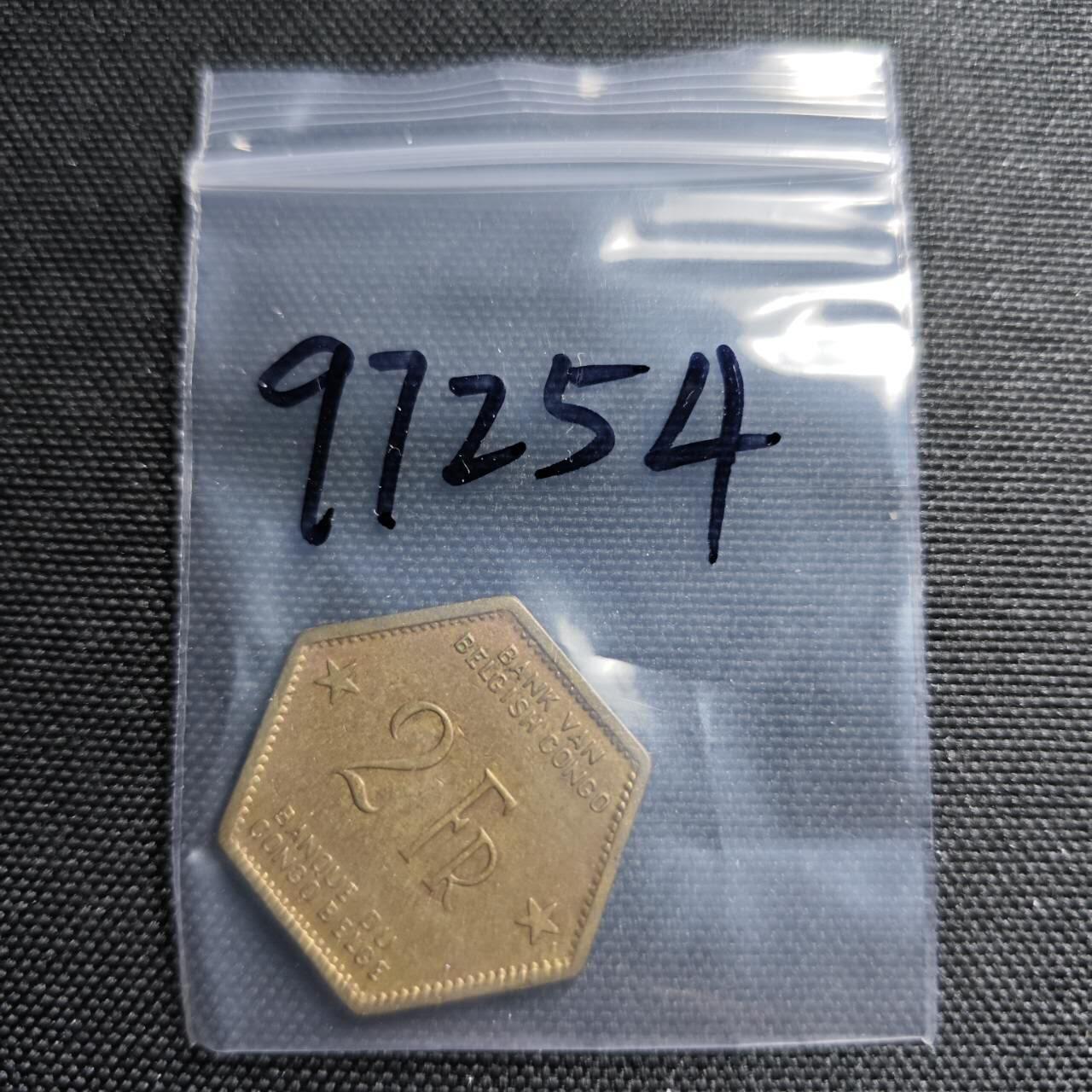 KK钱币收藏小铺  第397期 百期特怕（四拍之一） 2月预留时间 周末发货 1943 刚果2法郎铜币