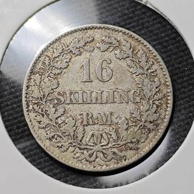 KK钱币收藏小铺  第397期 百期特怕（四拍之一） 2月预留时间 周末发货 -  1857年丹麦弗雷德里克七世16斯基林银币 少见