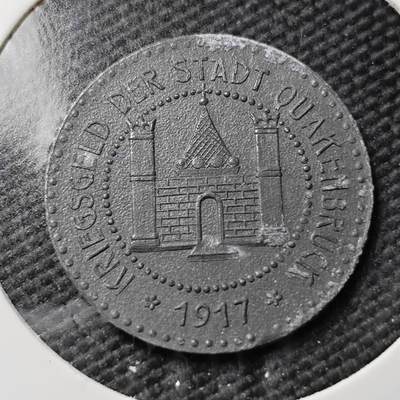 KK钱币收藏小铺  第397期 百期特怕（四拍之一） 2月预留时间 周末发货 - 1917 德紧奎肯布吕克 5芬尼锌币