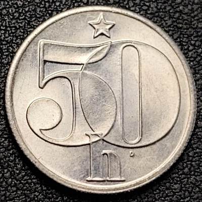 泉币菌-第191场- 迎春节专场 本场拍品多 请提前出价（本期结束后 明天 2月14日发货 请及时付款） - 原光极美 社会主义时期 捷克斯洛伐克 1979年 50赫勒铜镍币 20.8mm国徽版 