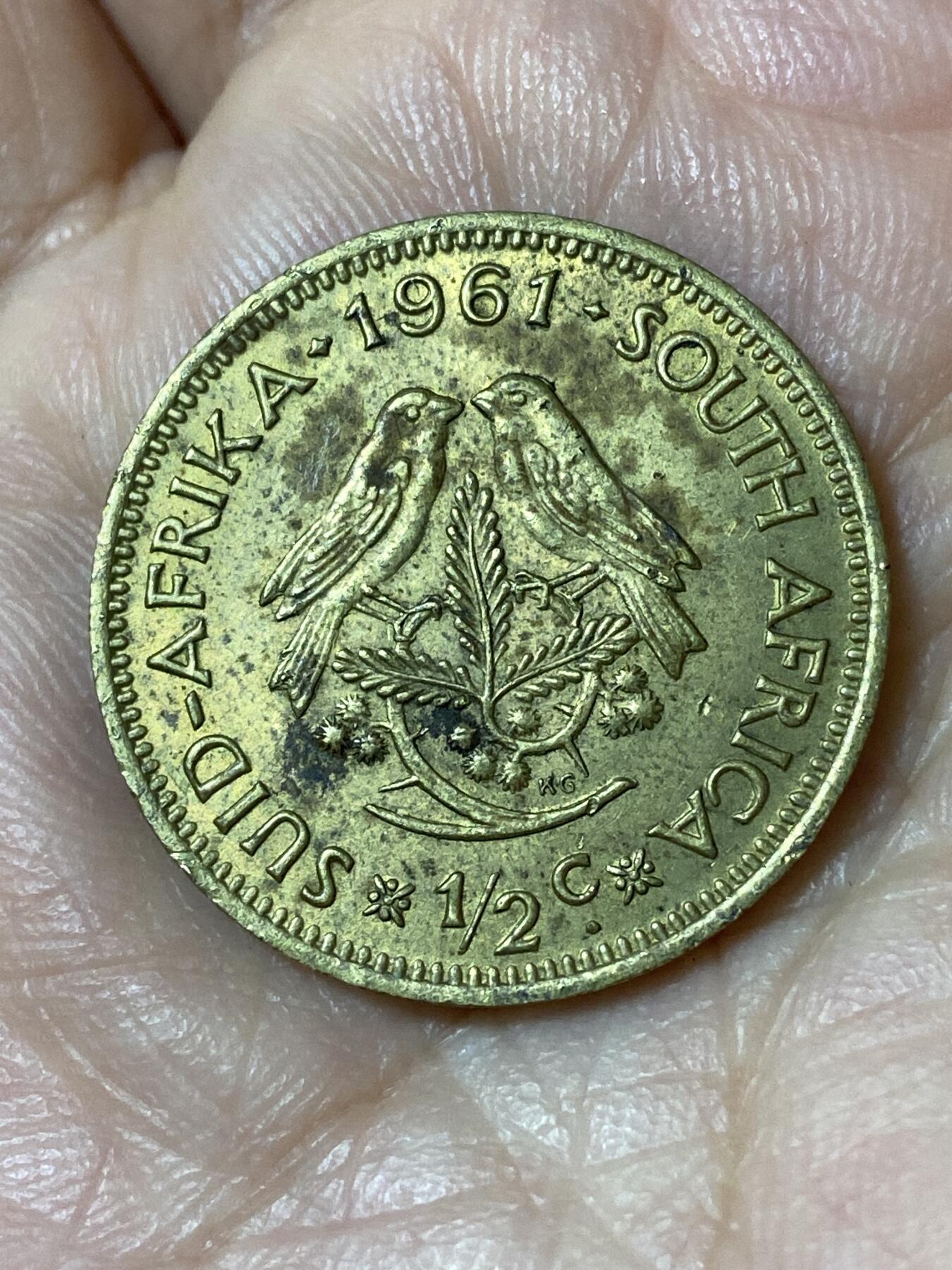 2026年第二十三场(总第一百九十二场）外国好品散币场(年后发货) 南非🇿🇦1961年1/2分(独立后首套流通硬币)