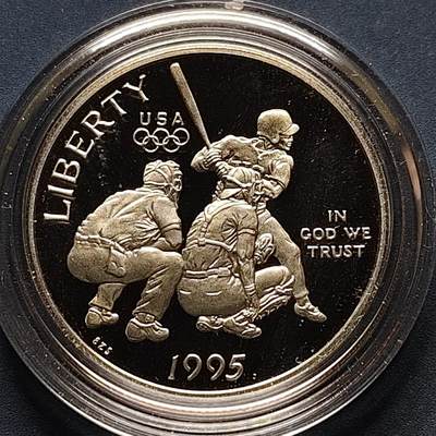 【全场包邮】纯粹捡漏拍502场 - 美国1995年半元亚特兰大奥运会棒球精制纪念币