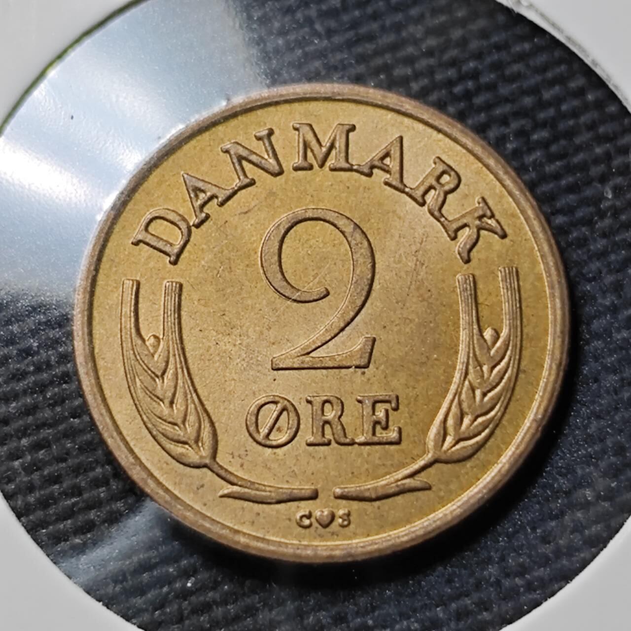 KK钱币收藏小铺  第397期 百期特怕（四拍之一） 2月预留时间 周末发货  1960丹麦2欧尔铜币 好品