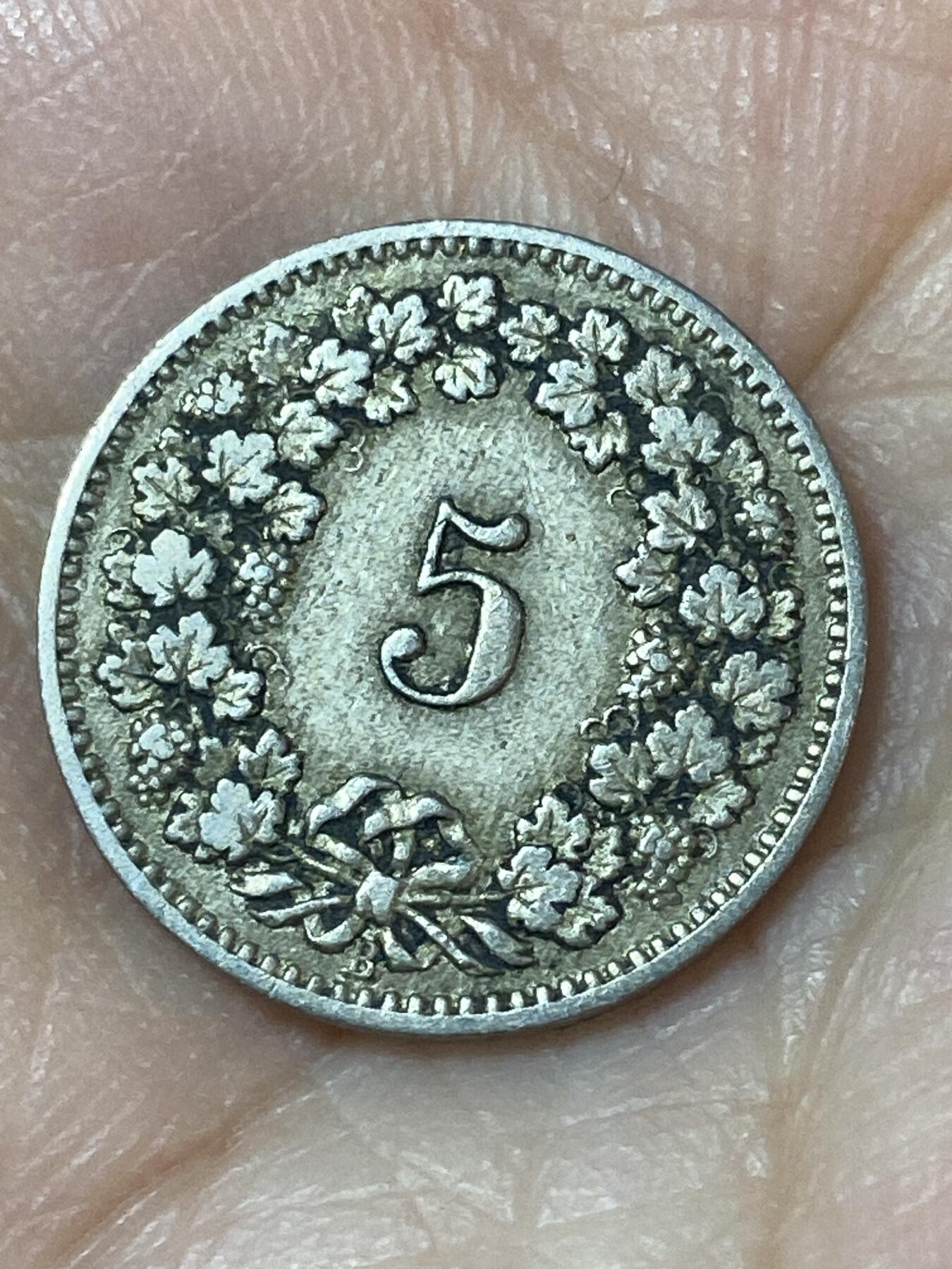 2026年第二十四场(总第一百九十三场）外国好品散币场(免佣金) 稀少早期年份–瑞士🇨🇭1883年5拉彭(第二版，B标伯尔尼造)