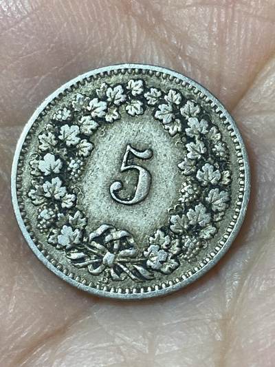 2026年第二十四场(总第一百九十三场）外国好品散币场(免佣金) - 稀少早期年份–瑞士🇨🇭1883年5拉彭(第二版，B标伯尔尼造)