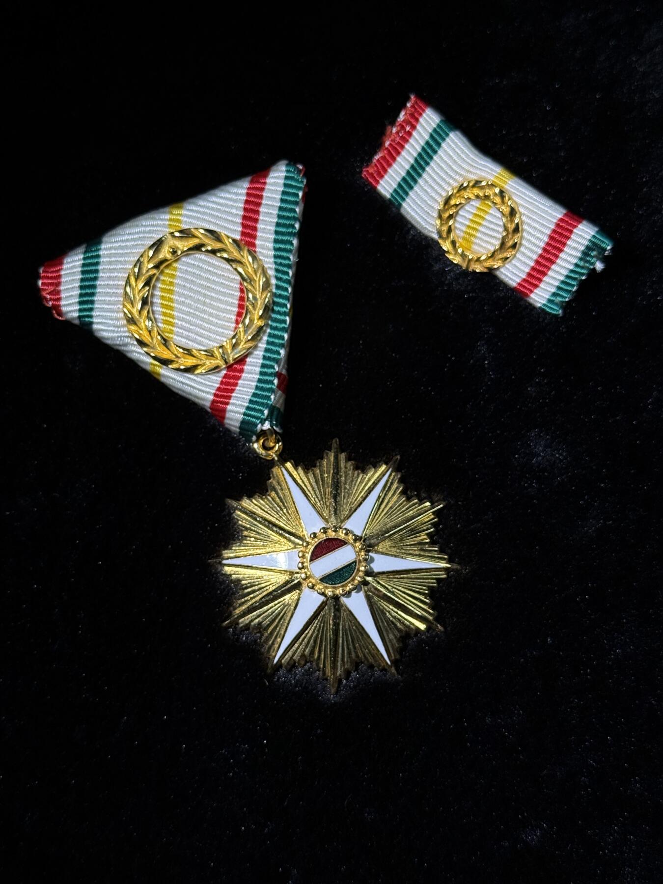 欢庆春节！戎马世界章牌大赏第111期春节大拍 匈牙利金环级（人民）共和国之星勋章，使用时期1984～1990年，带盒略，非常少见