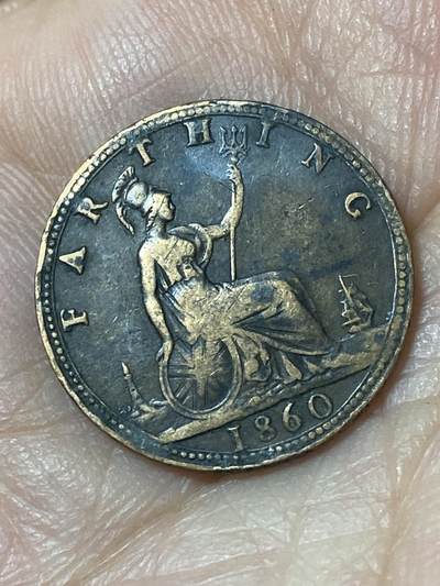 2026年第二十四场(总第一百九十三场）外国好品散币场(免佣金) - 少见版本–英国🇬🇧1860年1法新(维多利亚女王中年桂冠第一版，Beaded border–珠圈版)