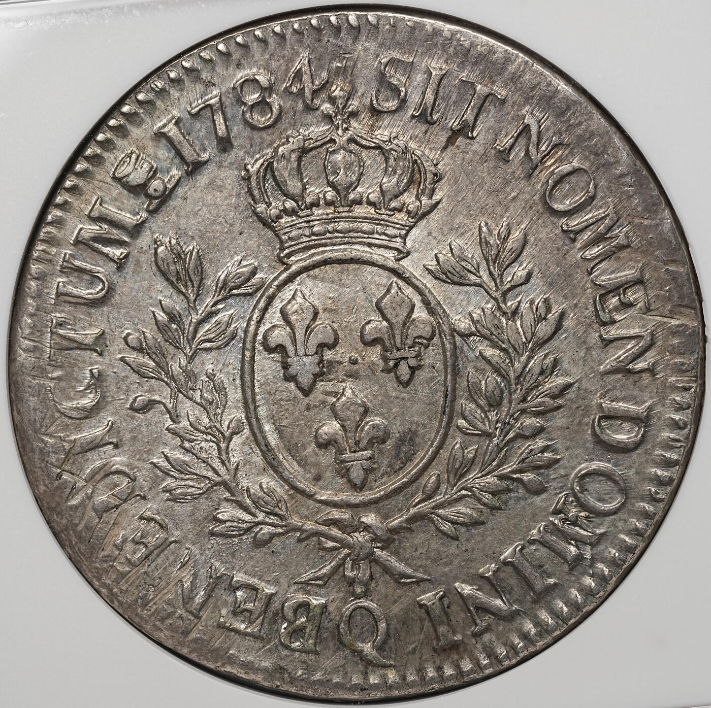 修遠堂世界钱币第105期，马年首拍 NGC AU53 1784年法国1埃居大银币，Q厂铭