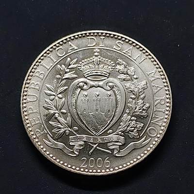 【全场包邮】纯粹捡漏拍503场 - 圣马力诺2006年5欧元经济学家梅尔基奥雷·德尔菲科纪念银币【32毫米18克92.5%】