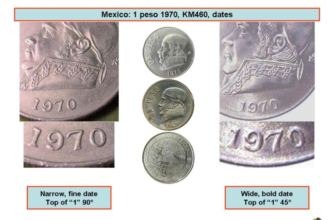 2026年第二十三场(总第一百九十二场）外国好品散币场(年后发货) 墨西哥🇲🇽1970年1比索(Narrow date–窄年份版，年份数字1最上方呈90度直角，首发年)