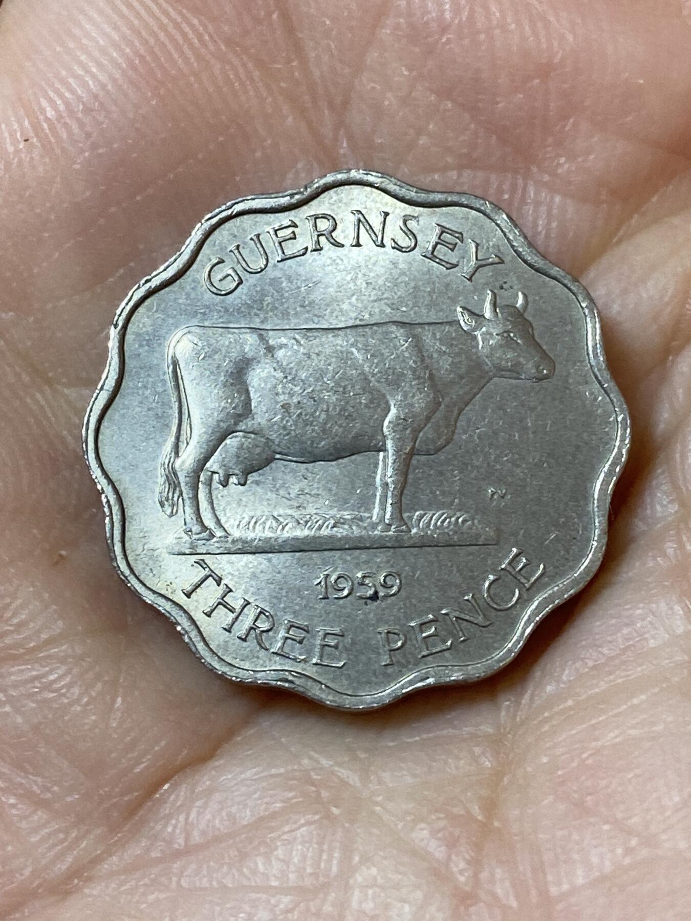 2026年第二十三场(总第一百九十二场）外国好品散币场(年后发货) 英属根西岛🇬🇬1959年3便士(伊丽莎白二世第二版，厚版首发年)