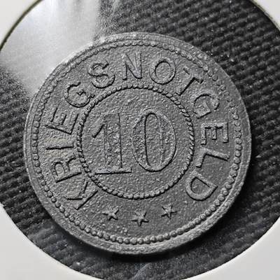 KK钱币收藏小铺  第397期 百期特怕（四拍之一） 2月预留时间 周末发货 -  ND(1918) 德紧施米德贝格 10芬尼锌币