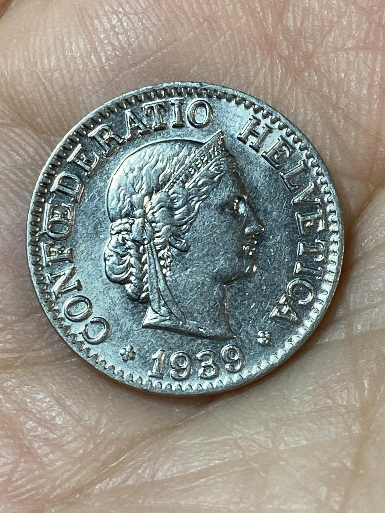 2026年第二十四场(总第一百九十三场）外国好品散币场(免佣金) 少见版本–瑞士🇨🇭1939年10拉彭(第四版，B标伯尔尼造，纯镍材质版，关门年)