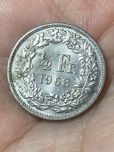 2026年第二十四场(总第一百九十三场）外国好品散币场(免佣金) - 瑞士🇨🇭1968年1/2法郎(第三版首发年，无标版)