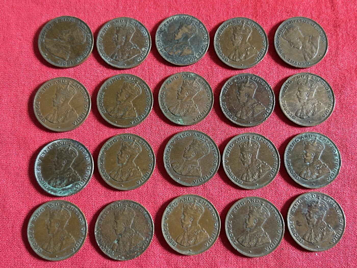 香港一仙铜币共20枚