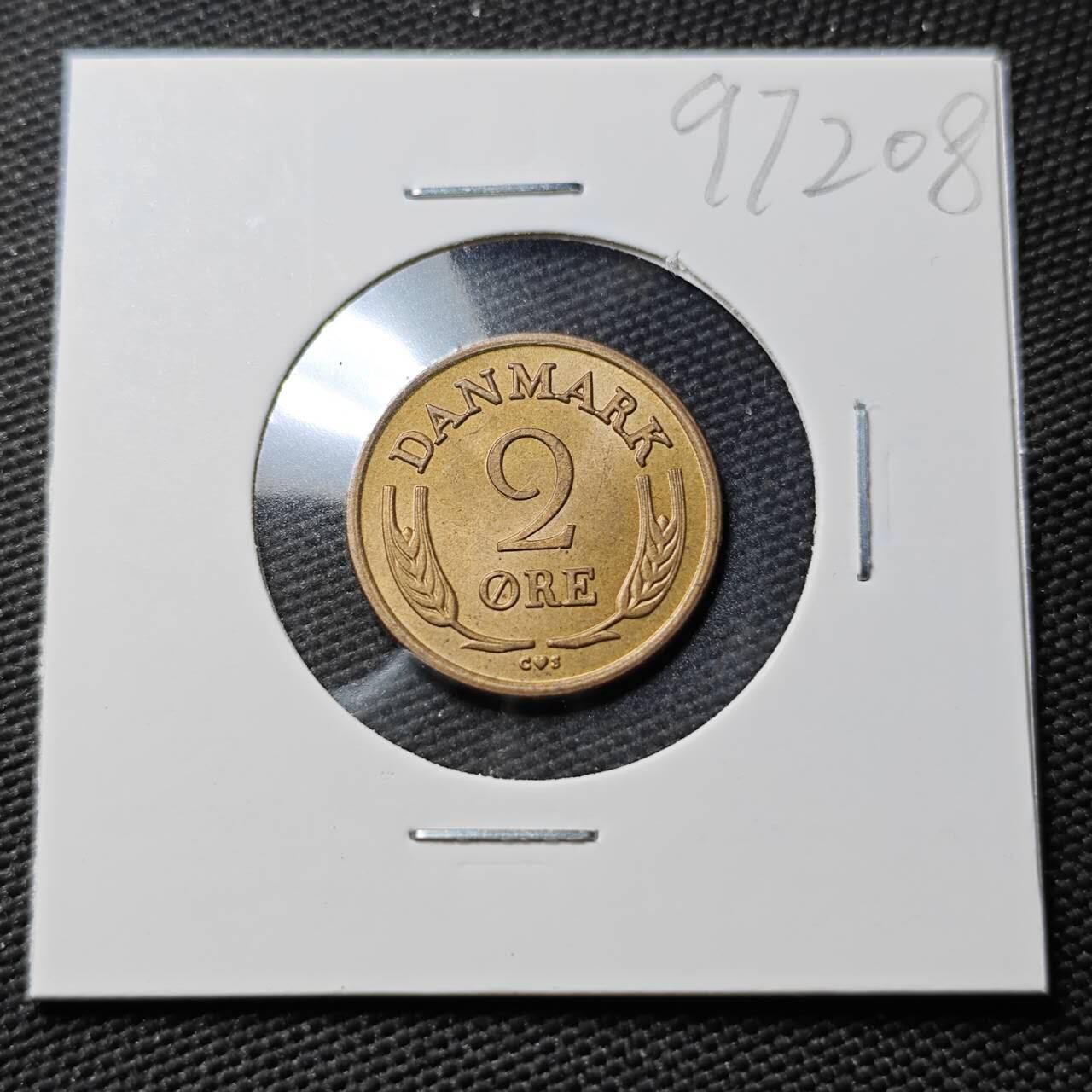 KK钱币收藏小铺  第397期 百期特怕（四拍之一） 2月预留时间 周末发货  1960丹麦2欧尔铜币 好品