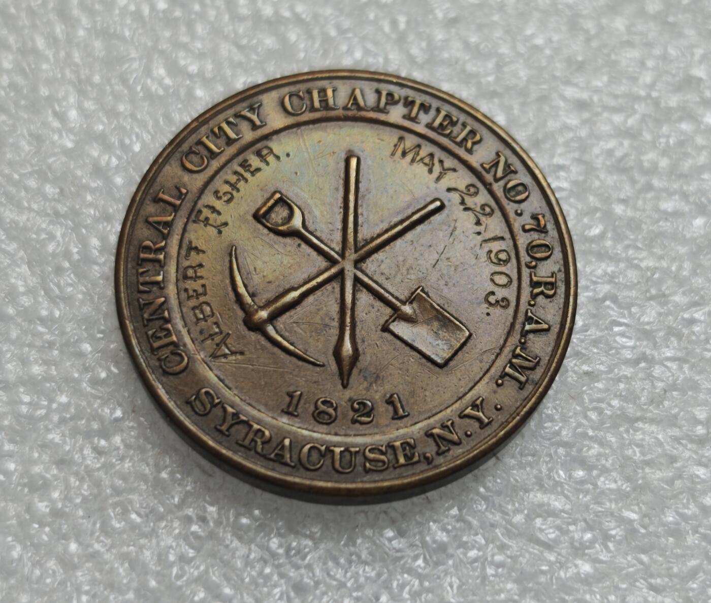 瓶子🏺第229期拍卖会[节后2月24日发货] 1903年  70号  共济会1便士代币