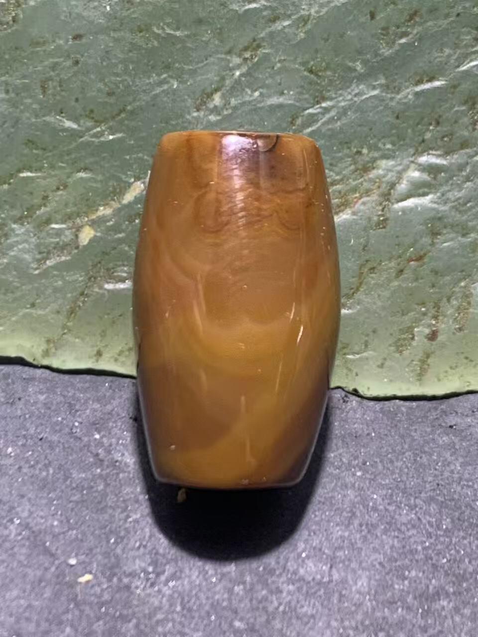 高玉化冻料缠丝玛瑙通货桶珠一颗