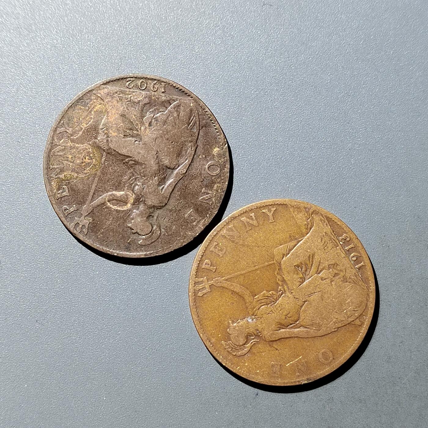 PCAI钱币  23-759  古钱铜元小专场 英国币二枚