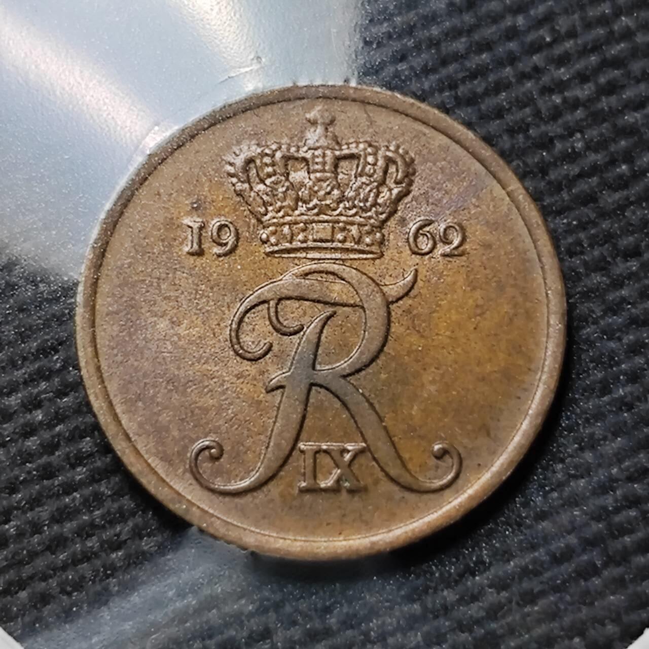 KK钱币收藏小铺  第397期 百期特怕（四拍之一） 2月预留时间 周末发货  1962丹麦1欧尔铜币 好品 少见