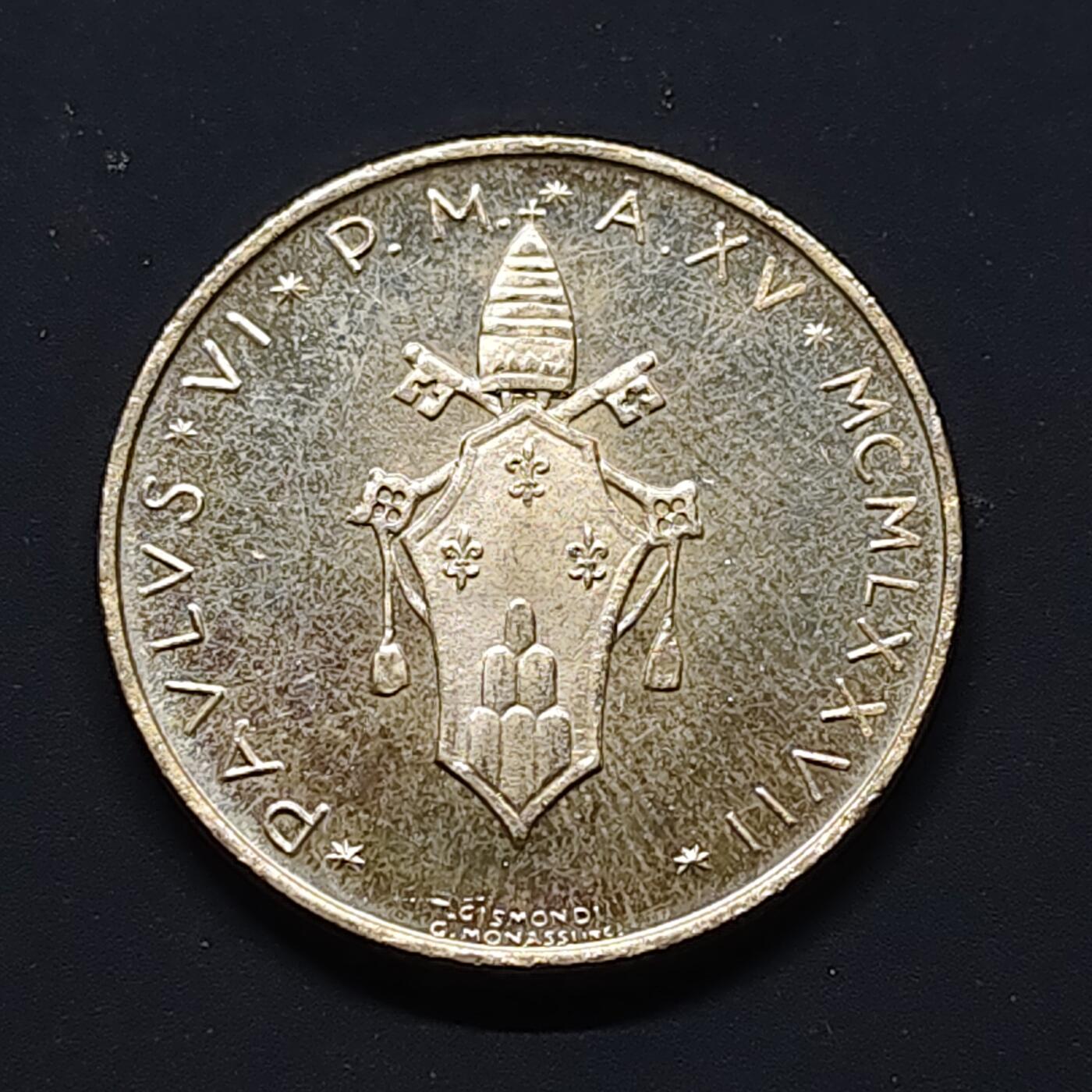 【全场包邮】纯粹捡漏拍503场 梵蒂冈1977年500里拉福音书纪念银币【29毫米11克83.5%】