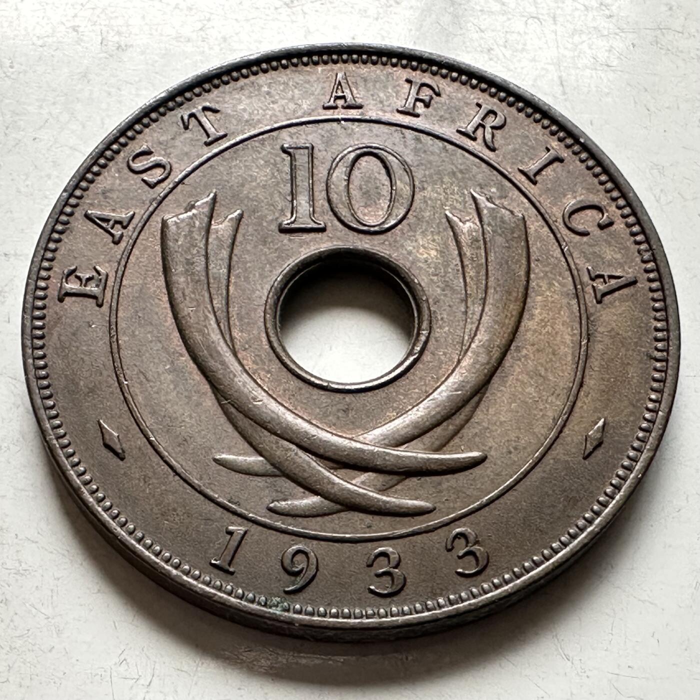 🌹外币初藏🌹🐯2026年第19场 快递已停，正月十五后再发 英属东非1933年10分