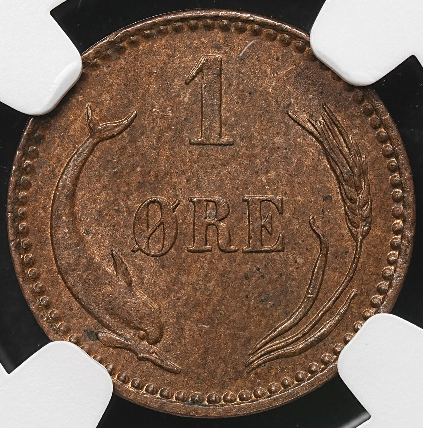 修遠堂世界钱币第105期，马年首拍 NGC评级 丹麦铜币2枚