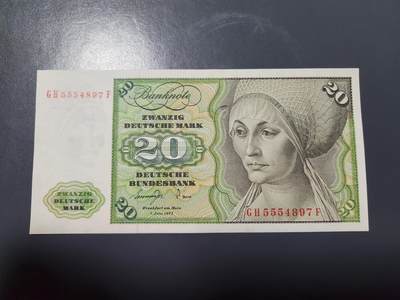 2月11号晚上8点 外国纸币自动截拍第24场 - 德国1977年20马克 近新品