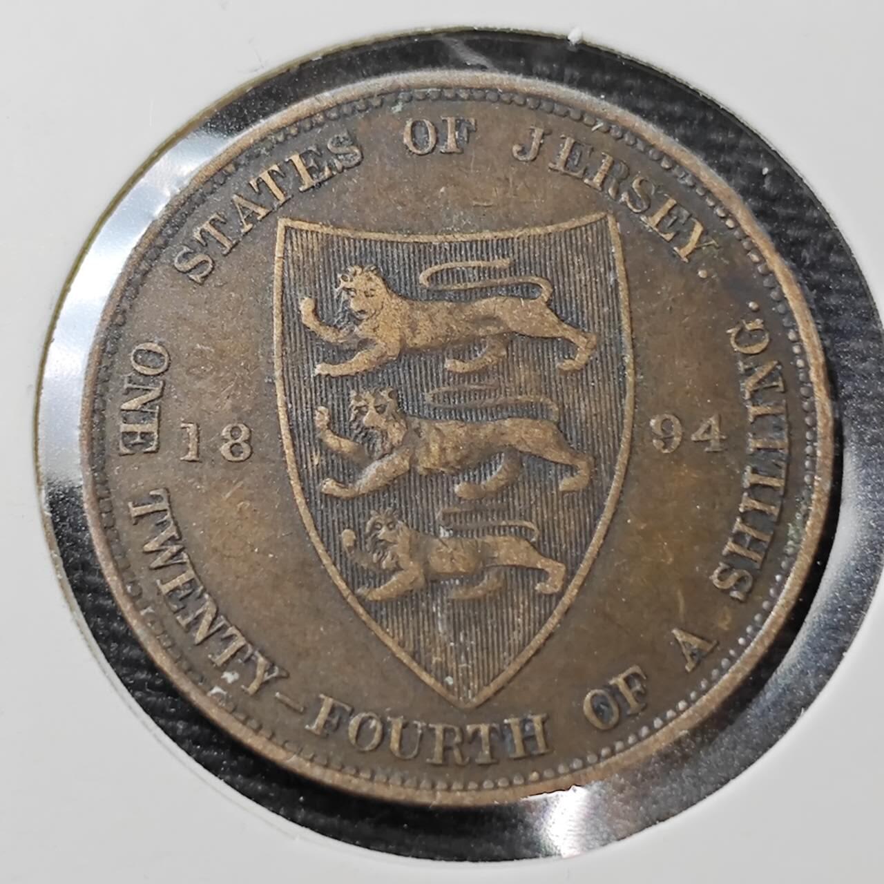 KK钱币收藏小铺  第398期 百期特拍（四拍之二） 2月预留时间 周末发货  1894英属泽西维多利亚女王1/12先令铜币