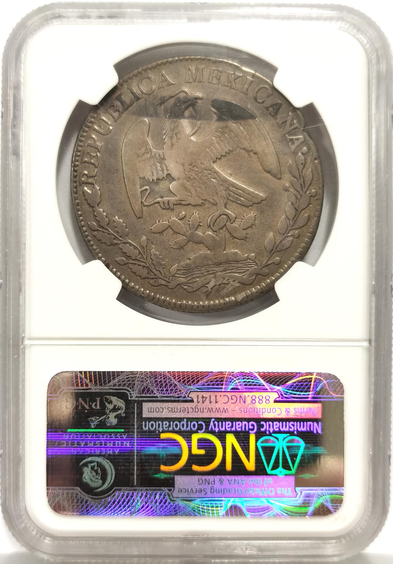 博洋堂蛇年收官专场暨第161期（全场包邮） NGC F15 墨西哥1830/20MO JM版花边早期鹰洋 骑字版极为罕见 正面卡槽有二处磕