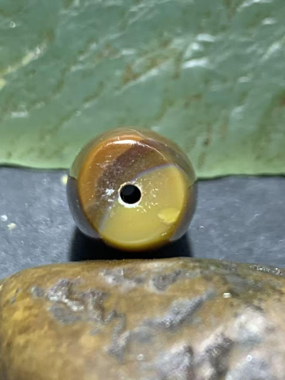 高玉化冻料缠丝玛瑙通货桶珠一颗