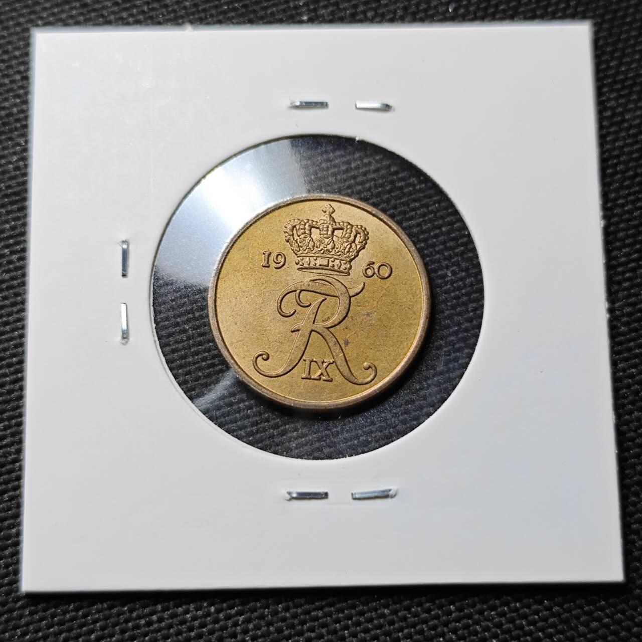 KK钱币收藏小铺  第397期 百期特怕（四拍之一） 2月预留时间 周末发货  1960丹麦2欧尔铜币 好品