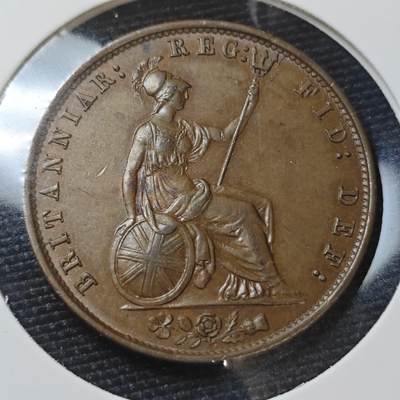 KK钱币收藏小铺  第398期 百期特拍（四拍之二） 2月预留时间 周末发货 -  1858英国维多利亚女王1/2便士铜币 底板干净 深打状态！