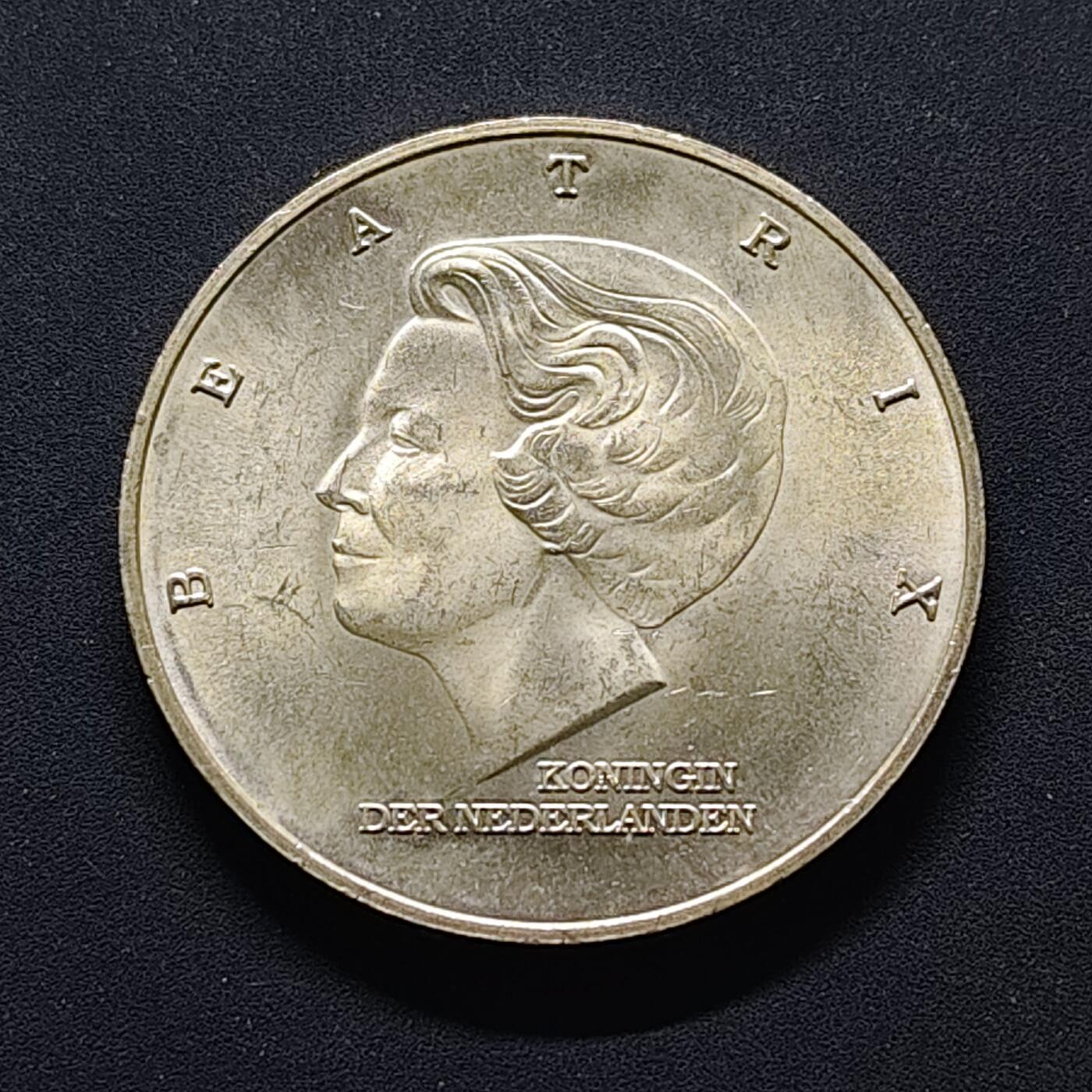 【全场包邮】纯粹捡漏拍503场 荷兰1997年10盾马歇尔计划50周年纪念银币【33毫米15克80%】