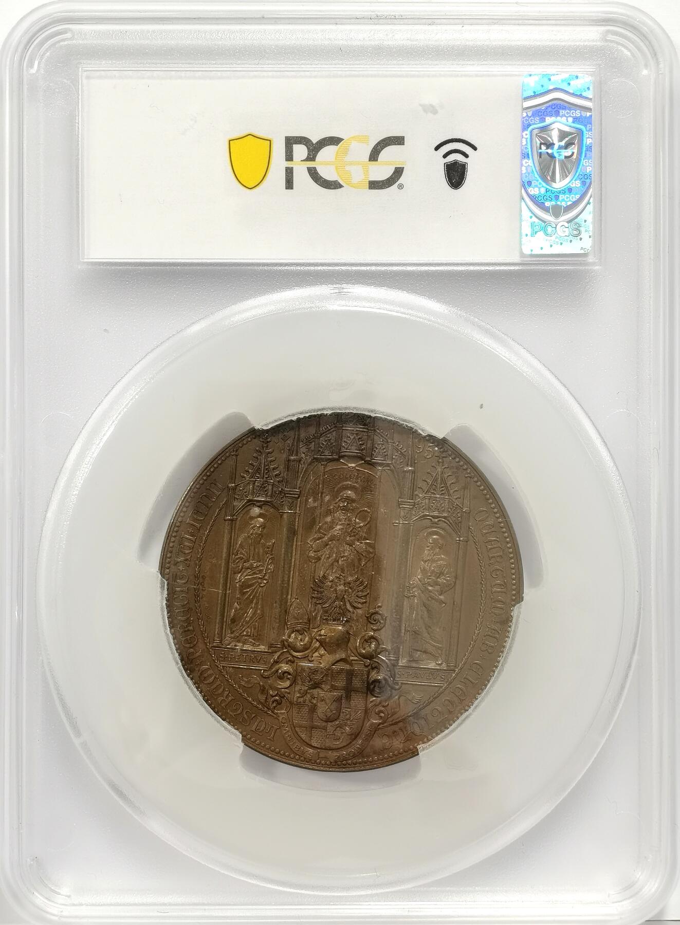 博洋堂蛇年收官专场暨第161期（全场包邮） PCGS MS62 奥地利1895年弗朗茨·约瑟夫一世纪念大铜章，唯一冠军分！