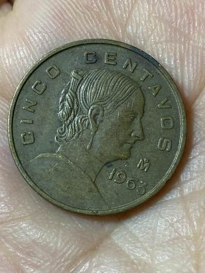 2026年第二十三场(总第一百九十二场）外国好品散币场(年后发货) - 墨西哥🇲🇽1963年5分(多明戈斯第三版)