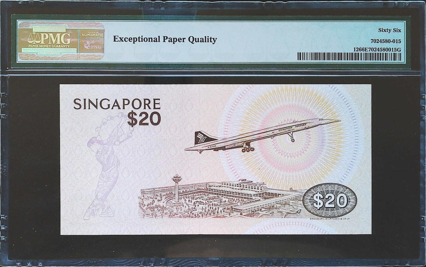 世界靓号纸钞第八十二期 1979年新加坡20元 鸟版 PMG66