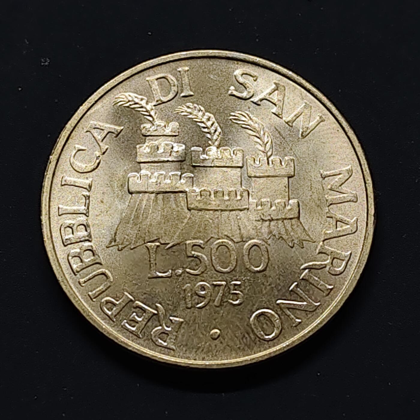 【全场包邮】纯粹捡漏拍503场 圣马力诺1975年500里拉圣人马力诺纪念银币【29毫米11克83.5%】