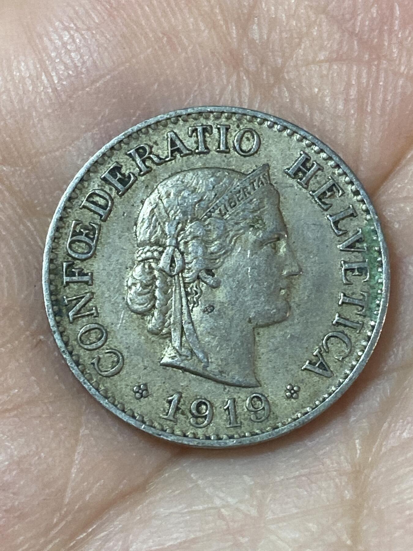 2026年第二十四场(总第一百九十三场）外国好品散币场(免佣金) 少见早期年份–瑞士🇨🇭1919年10拉彭(第二版，B标伯尔尼造)