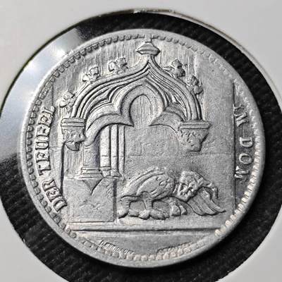 KK钱币收藏小铺  第397期 百期特怕（四拍之一） 2月预留时间 周末发货 -  德紧雷根斯堡 50芬尼 电车铝代币