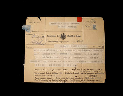 欢庆春节！戎马世界章牌大赏第112期春节大拍  德专场 - 一战爆发后 德意志帝国战争部致威廉·沙克的机密军务调查电报