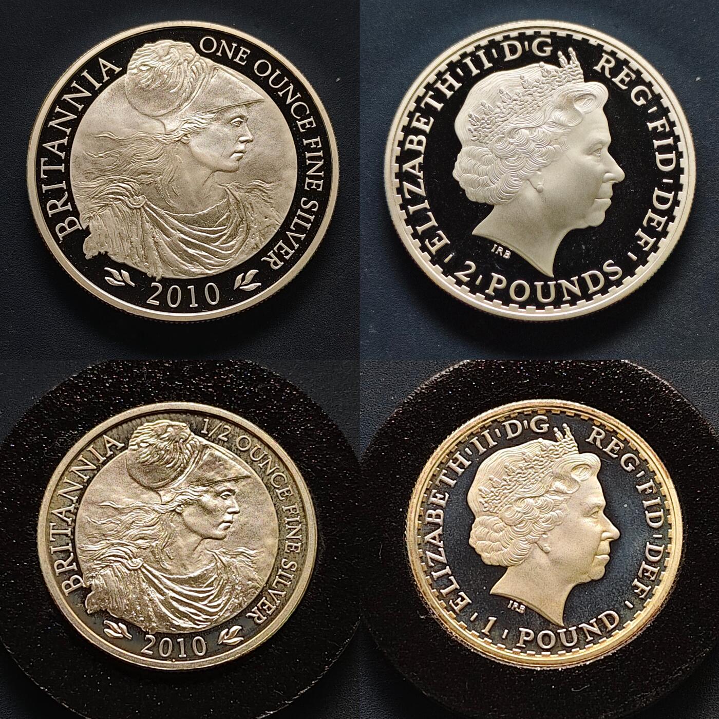 【全场包邮】纯粹捡漏拍503场 【少见】英国2010年不列颠尼亚女神精制4枚全银套币【40毫米32.45克92.5%+27毫米16.22克92.5%+22毫米8.31克92.5%+16.5毫米3.24克92.5%】-盒证全-量3500