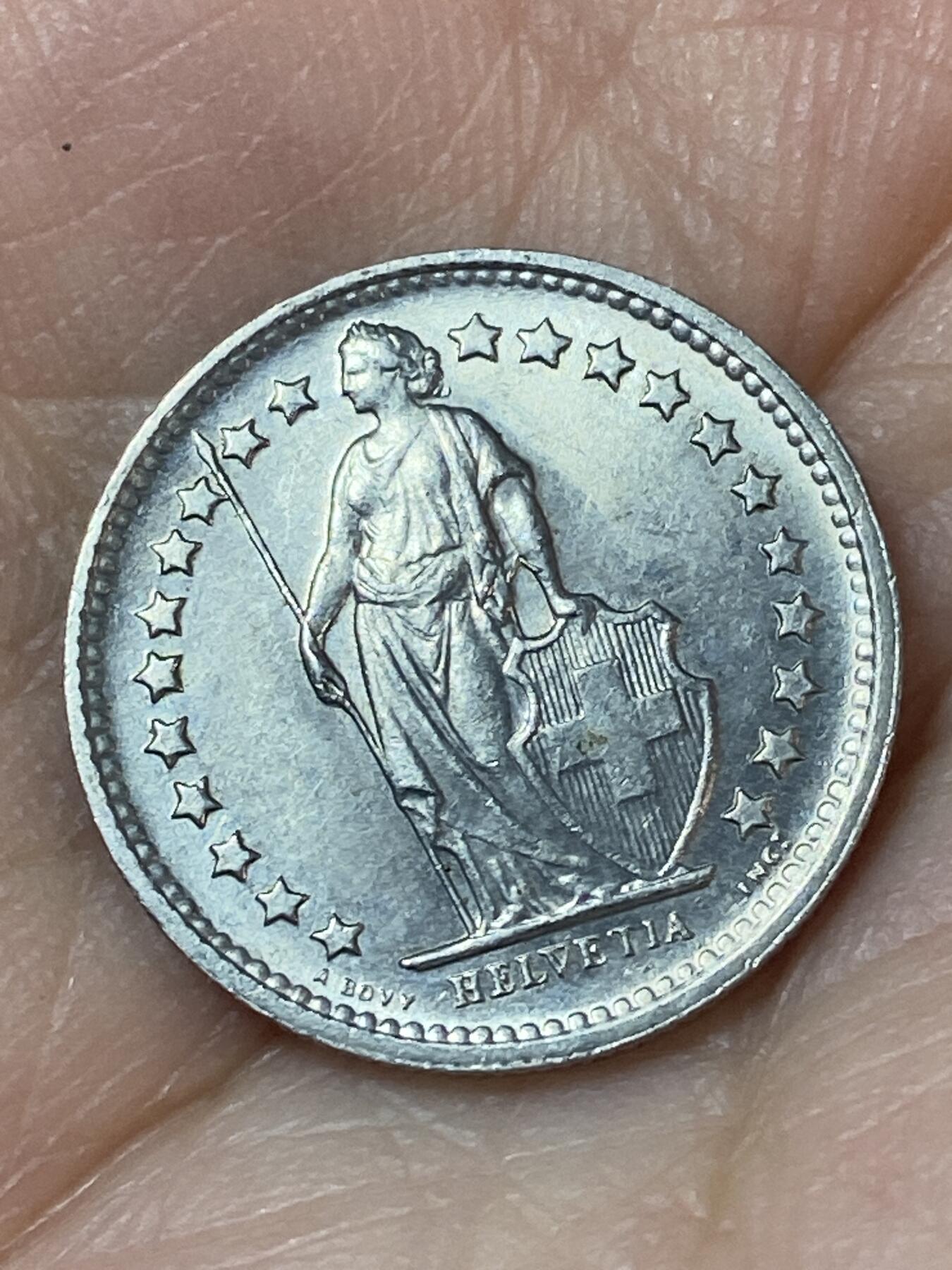 2026年第二十四场(总第一百九十三场）外国好品散币场(免佣金) 瑞士🇨🇭1969年1/2法郎(第三版早期年份，无标版)