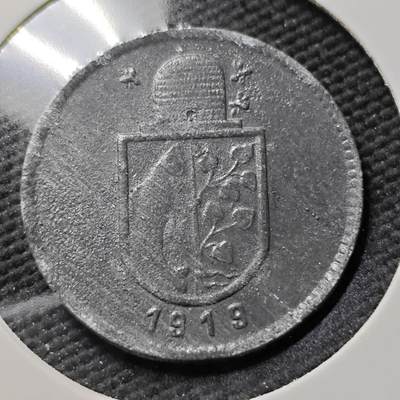 KK钱币收藏小铺  第397期 百期特怕（四拍之一） 2月预留时间 周末发货 -  1919 德紧伊门施塔特 10芬尼锌币